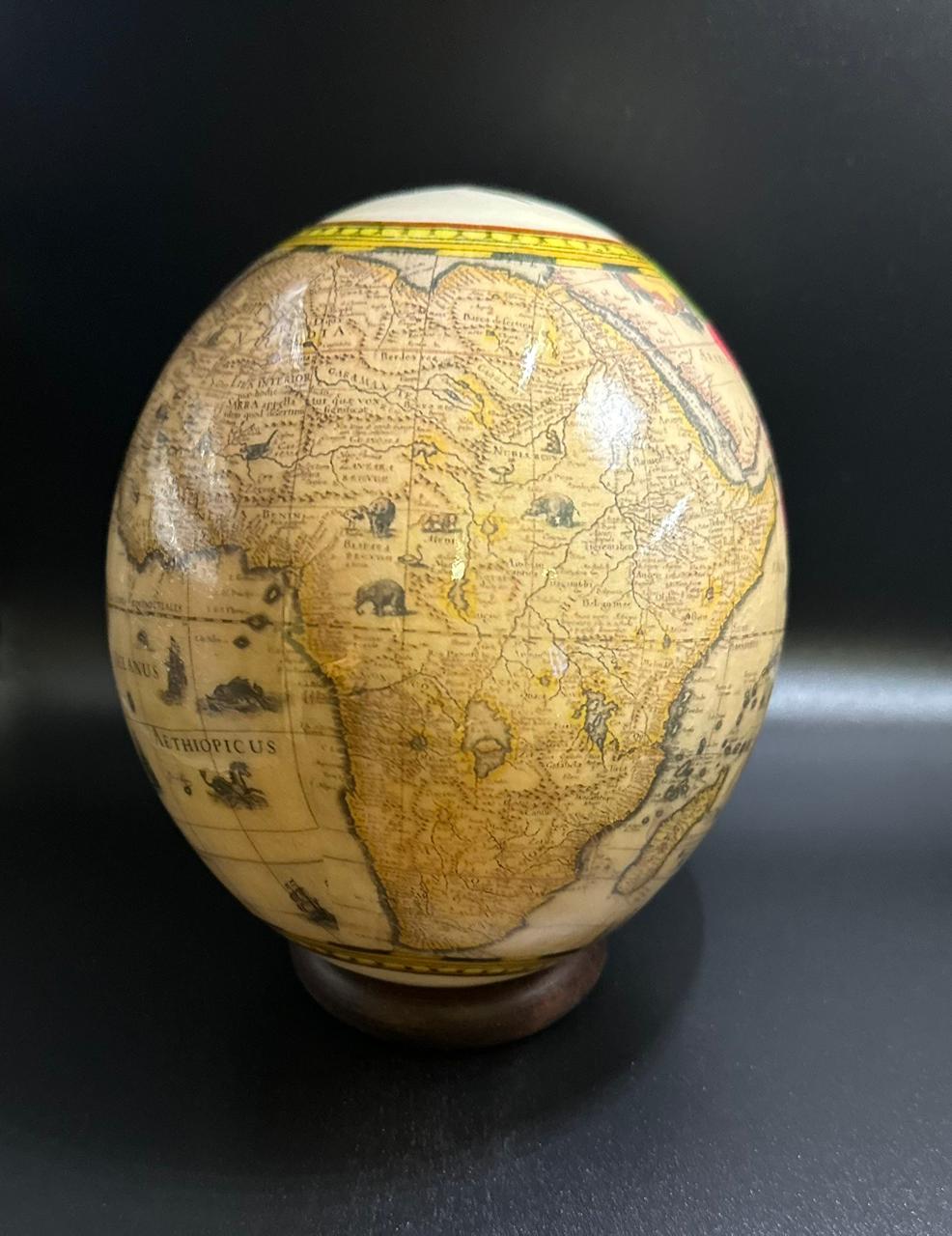 Map Of Africa Ostrich Egg With Stand